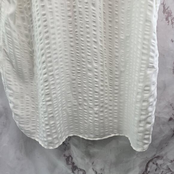 & Other Stories Dress Women 2 XS White Shift Seersucker Striped Button Stockholm - Picture 9 of 15